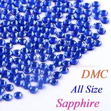 DMC Sapphire SS6 SS10 SS16 SS20 SS30 Mixed Size Glass Crystals Hotfix Rhinestone Iron-on Rhinestones Shiny DIY Garment With Glue 2024 - buy cheap