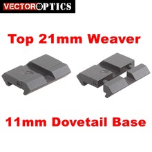 Vector Optics 1 pair 3/8'' 11mm Dovetail to 7/8'' 21mm Weaver Rail Adapter Mount Matte fit more .22LR & Airguns Accessories 2024 - купить недорого