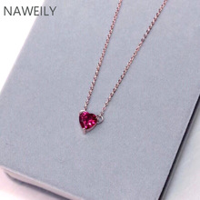 Romantic Red Heart Zircon Pendant Necklace Gold Chains Clavicle Short Necklace Simple Lover Choker For Women 2024 - buy cheap