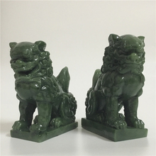 2 uds chino Leones estatuas para jardín escultura de estatuillas de animales decoración estatua de Buda Feng Shui decoración para el hogar 2024 - compra barato
