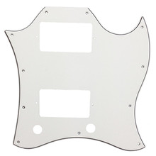 Pleroo pickgaurd de guitarra personalizado, para pickguard de face completa, com placa de arranhar, branca de 3 camadas 2024 - compre barato