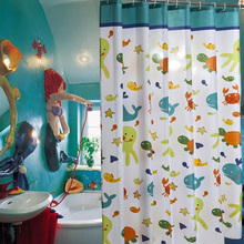 Cortina de ducha Marina Life, visillo de ducha azul ecológico, impermeable, a prueba de moho, tela de poliéster, Cortinas de baño con ganchos, varios tamaños 2024 - compra barato