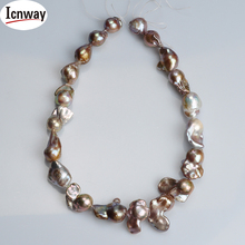 Natural AA pink reborn keshi drop Freshwater Pearl 16*12mm 15inches DIY necklace bracelet Wholesale icnway 2024 - buy cheap