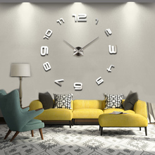2017 new hot sale clock watch wall stickers clocks home decoration modern quartz diy 3d acrylic Mirror Metal 2024 - buy cheap
