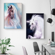 Nordic Animal Art Posters and Prints Minimalist White Horse Canvas Painting Wall Pictures for Living Room Home Decoration 2024 - buy cheap