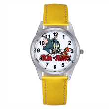 Relógios infantis estilo mouse e gato fofo de desenho animado relógios para crianças estudantes meninos meninas quartzo pulseira de couro relógio de pulso jc69 2024 - compre barato