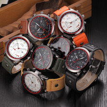 Известный Топ люксовый бренд бизнес часы мужские модные кожаные часы Мужские Дата подарки Спортивные кварцевые наручные часы relogio masculino 2024 - купить недорого