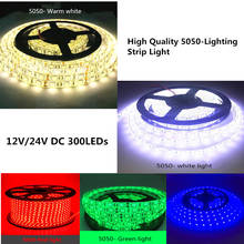 LED 5M 5050 SMD patch Strip Light project preferred DC 12V/24V White/Warm white/Red/Green/Blue IP20/IP65/IP67 (Waterproof) 2024 - buy cheap