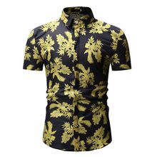 Fashion Regular Fit Mens Cotton Short Sleeve Hawaiian Shirt Summer Casual Floral Shirts Men Plus Size S-3XL Vacation Tops 2024 - buy cheap