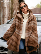 Женское пальто из Королевского меха норки Arlenesain, на заказ, 2019 2024 - купить недорого