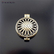 GraceAngie 1pcs/pack Gu Qing Brushed Alloy Hollow Cute Flower Sunflower Shape Phase Box Pendant Necklace Jewelry Accessories 2024 - buy cheap