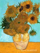 Famosa pintura de arte para sala de estar, jarrón de vida tranquila con 12 girasoles, Vincent Van Gogh, pintado a mano, alta calidad 2024 - compra barato