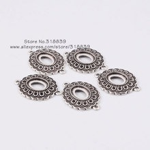 20pcs/lot  Vintage Silver Metal Alloy Charm 10*14mm Oval Cabochon Pendant Settings 8149 2024 - buy cheap