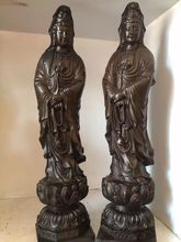 30CM large TOP efficacious bless family Safe GOOD LUCK Avalokitesvara Guanyin Buddha Handmade aloeswood wood carving statue 2024 - buy cheap