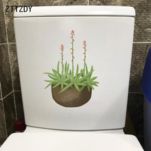 ZTTZDY 17.6*22.8CM Plant Pot Home Decor Art Fresh Wall Decal Creative WC Toilet Seat Stickers T2-0088 2024 - buy cheap