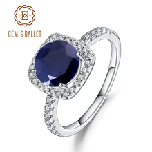 Женское кольцо из серебра 925 пробы с натуральным голубым сапфиром карата 2024 - купить недорого