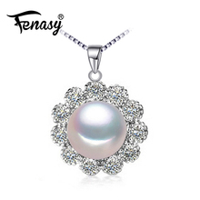 FENASY Natural Freshwater Pearl Necklace For Women 925 Sterling Silver Pendant With Pearl Fashion Sunflower Necklace 2024 - buy cheap