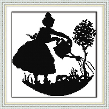 Набор для вышивки крестиком «девочка полива дерева», DMC 14CT 11CT 2024 - купить недорого