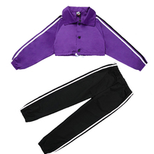 Детские фиолетовые джазовые танцевальные костюмы для девочек; Одежда для танцев в стиле хип-хоп; современная уличная танцевальная одежда для сцены; костюмы для соревнований 2024 - купить недорого