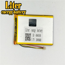 Bateria de polímero de lítio para substituição de bateria, 1.0mm, 3 pinos, conector 4040100, 3.7v, 2000mah, substituição de bateria de polímero de lítio pc tablet 2024 - compre barato