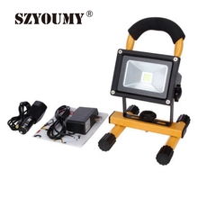 SZYOUMY Poderoso 10W 20W 30W 50W CONDUZIU a Luz de Inundação Recarregável Luz De Inundação De Alumínio Portátil LEVOU Holofote + carregador + Bateria 2024 - compre barato