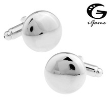 iGame Men Gift Engravable Cufflinks Novelty Round Design Silver Color Copper Material Free Shipping 2024 - buy cheap