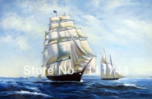 Canvas art sailing boat modern painting Realist hand painted High quality free shipping 2024 - buy cheap