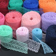 40mm width Inelastic Embroidered Lace Fabric Trim Ribbon Tape Garment Accessories for wedding decoration 10yard/lot DIY CP0335 2024 - buy cheap