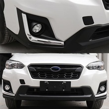 Abaiwai ABS Chromium Car Styling Accessories Front Fog Light Lamp Foglight Strips Trim Cover For Subaru XV Crosstrek 2018 2019 2024 - buy cheap