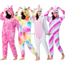 Pijamas de invierno para adultos, ropa de dormir de animales, unicornio, Kigurumi Licorne, Panda, Stich, Onesie, Anime, manta, disfraces 2024 - compra barato