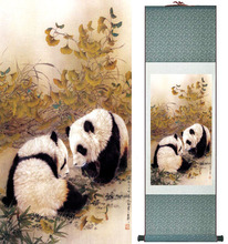 Panda painting    traditional Chinese Art Painting silk scroll panda art painting  panda picture 2024 - buy cheap