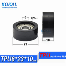 [TPU0623-10] Low noise 6*23*10mm polyurethane PU 626 ball bearing TPU rubber soft window door roller wheels pulley 0623KK 2024 - buy cheap