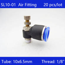Высокое качество 20 шт SL10-01, 10 мм Нажмите для подключения штуцера 1/8 "поток Пневматический регулятор скорости 2024 - купить недорого