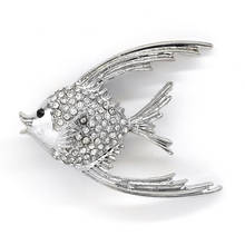 Clear Crystal Rhinestone Fish Pin brooches C521 A 2024 - buy cheap