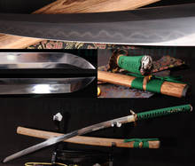 Clay Tempered Folded Steel Blade Frog Tsuba Japanese Samurai Sword Katana SHARP 2024 - buy cheap
