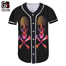 OGKB 3D Printed Colored Pattern Street Tshirt Starry Sky Skull Casual Oversized Lady Baseball Shirt 6XL 2024 - buy cheap