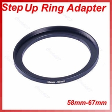 1 pc metal 58mm-67mm 58-67mm 58 a 67 passo acima filtro anel adaptador preto suporte de transporte da gota 2024 - compre barato