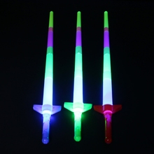 New Rainbow Laser Sword Extendable Light Up Toys Flashing Wands Led Sticks Party 2024 - buy cheap
