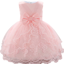 Vestido de fiesta de flores de encaje para bebé, niña de 1 año, cumpleaños, Navidad, Año Nuevo, vestidos de princesa para niña pequeña 2024 - compra barato