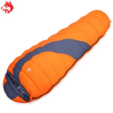 Yiwu cheap men & women lovers patterns hiking travelling camping splicing 1.65KG orange/blue cotton sleeping bag 2024 - buy cheap