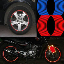 16 Strips Wheel Sticker Reflective Rim Stripe Tape Bike Motorcycle 18inch Stickers Accessory 2024 - buy cheap