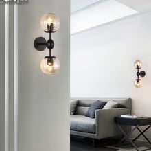 Modern Vintage Loft Globe Glass Double Heads Wall Light Retro Glass Ball Wall Lamp Country Style E27 Edison Sconce Lamp Fixtures 2024 - buy cheap