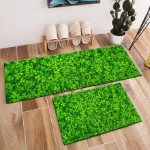 Green Clover Crystal Velvet Area Rug And Carpet For Baby Home Living Room Shamrock Toilet Bedroom kitchen Door Floor Bath Mats 2024 - buy cheap