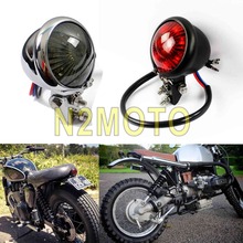 Chrome 12V LED Motorcycle Vintage Custom Bates Style Led Brake Light Tail Light for Harley Cafe Racer Chopper Bobber Scrambler 2024 - buy cheap