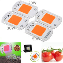 Chip cob para plantio indoor, chip led 20w 30w 50w, luz de espectro completo de entrada 220v ac para crescimento de plantas, florescimento e mercado 2024 - compre barato