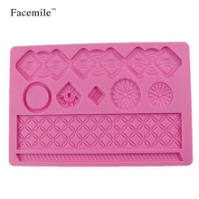 Molde de silicone de renda de flor para cobertura facial, ferramenta de decoração de bolo fondant de chocolate 03095, frete grátis 2024 - compre barato