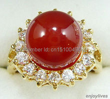 FREE SHIPPING >>>Red STONE Yellow  Crystal Ring Size: 6.7.8.9 2024 - buy cheap