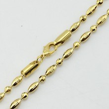 3 мм, 18 дюймов, 24 дюйма, ребристые бусы, ожерелье для мужчин, женское ожерелье, желтое золото, цветные цепочки, ожерелье из Эфиопии, свадебные ювелирные изделия 2024 - купить недорого