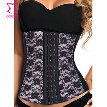 Black Floral Lace&Mesh Steel Boned Underbust Corset Waist Trainer Waist Trainer Corsets And Bustiers Body Shaper Sexy Lingerie 2024 - buy cheap