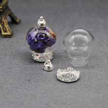 2set 25mm glass globe bubble pendant glass vial ball  blank beads cap set  DIY wish message necklace pendant glass vial pendant 2024 - buy cheap